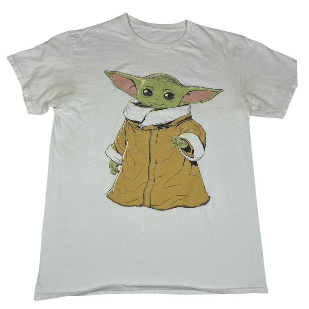 Star Wars Mandalorian Baby Yoda Grogu T-Shirt Men's Size Tag Missing Graphic Tee